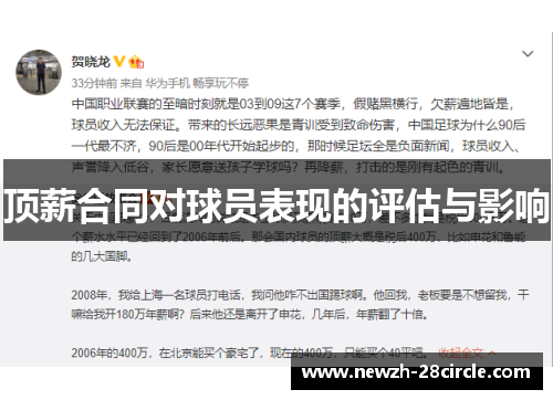 顶薪合同对球员表现的评估与影响